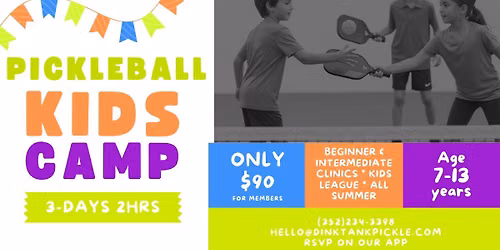 Kids Pickleball Camp: 3-Day Drills & Skills All Levels