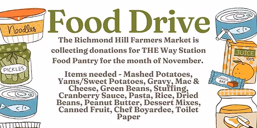 November Food Drive for the WAY Station Food Pantry
