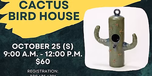 Clay Cactus Bird House