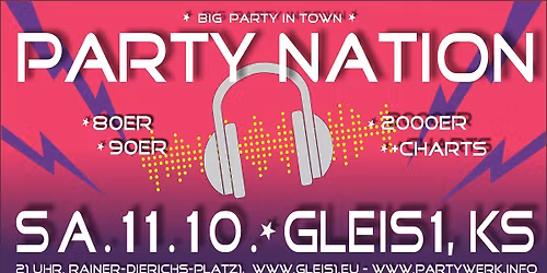 Party Nation Hits der 80er, 90er, 2000er und Charts!