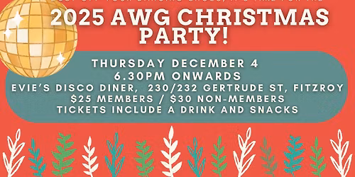 TICKETS ON SALE NOW! 2025 AWG Victoria Christmas Party