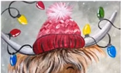 Highland Cow Canvas Painting Craft Class Workshop