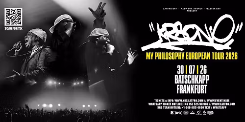KRS-One - My Philosophy European Tour 2026 | Batschkapp Frankfurt | 30.07.26