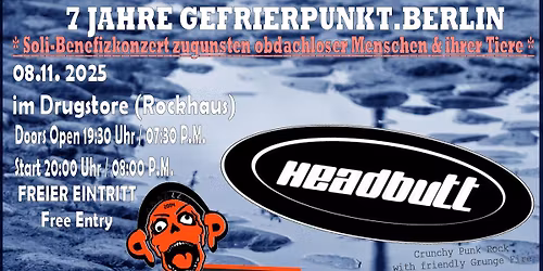 7 Jahre Gefrierpunkt.Berlin ~ Soli-Benefizkonzert zugunsten obdachloser Menschen & ihrer Tiere