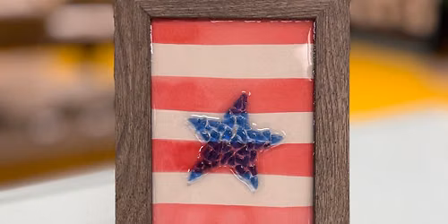 4th of July Inspired Resin frame with watercolor