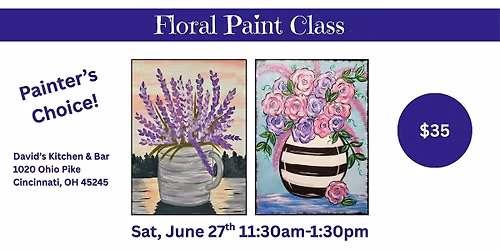 Floral Paint Class @ David's Kitchen & Bar