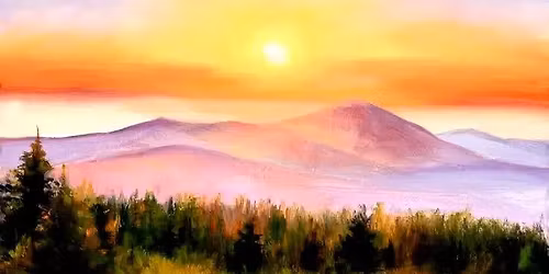 "Spring Sunset" In Person Paint Night Event Saturday 12 Noon at Tapster South Lake Union