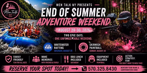 Men Talk NY End of Summer Adventure Weekend 2026