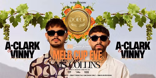 CLUB DOLCE FT. A-CLARK & VINNY LIVE - MELBOURNE NOVEMBER 2ND