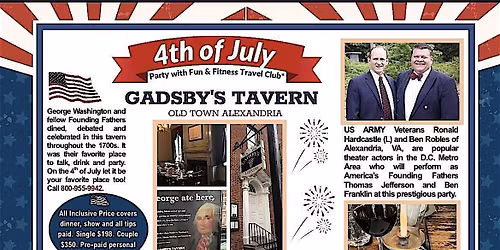 Gadsby Tavern 4th of July  dinner