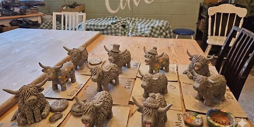 Adults Pottery Highland Cow\/Sheep Workshop 