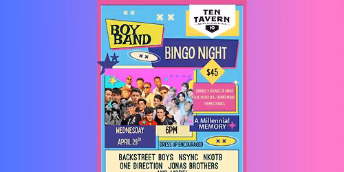 Boy Band Bingo Night