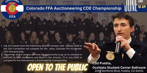 2026 Colorado FFA Auctioneering CDE Championship