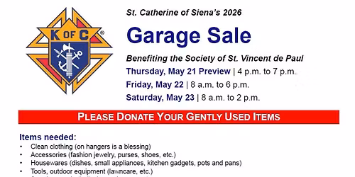 Knights of Columbus Garage Sale: Day One
