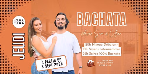 JEUDI - LILLE - BACHATA avec Sam & Colleen (The Dance Lab)