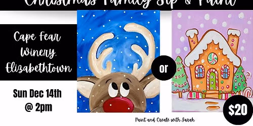 *SOLD OUT!* - Christmas Family Sip and Paint - Cape Fear Winery, ELIZABETHTOWN