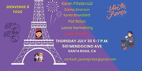 July Poetry Salon: Celebrating French Poetry & Music in Downtown Santa Rosa