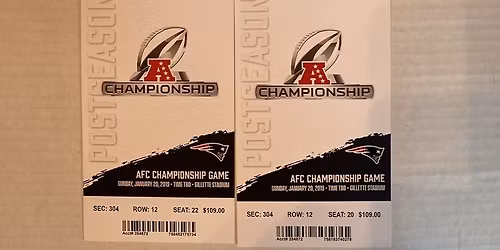 AFC Championship - TBD at New England Patriots at Gillette Stadium
