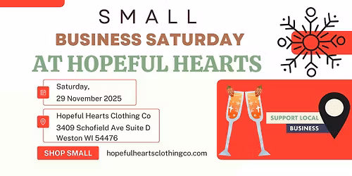 \ud83c\udf89 Small Business Saturday at Hopeful Hearts \u2013 Mimosa Bar Included! \ud83e\udd42