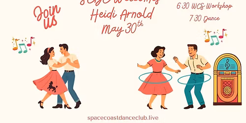 SCDC Welcomes back Heidi Arnold | WCS Workshop & Oldies Dance