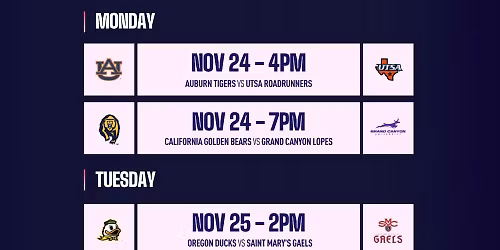 Hoopfest Basketball Women's Challenge: St. Marys vs. UNT  UTSA vs. Grand Canyon & Auburn vs. Cal - Session 3