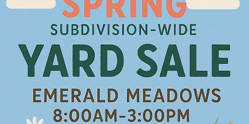Emerald Meadows Spring Yard Sale