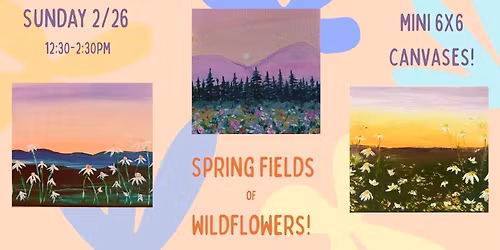 Spring Fields of Wildflowers\ud83c\udf3b - Canvas Painting - 2 mini canvases