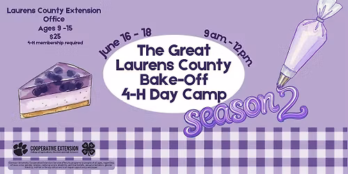Laurens County Bake-off 4-H Day Camp 2026