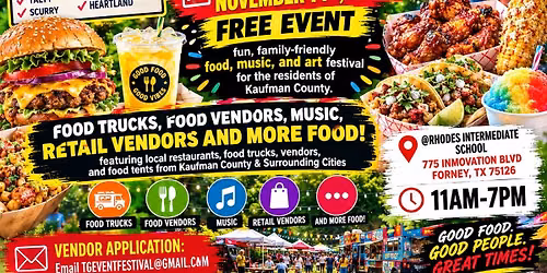 FOODIE FESTIVAL NOVEMBER 14TH - FATE & KAUFMAN COUNTY SURROUNDING CITIES