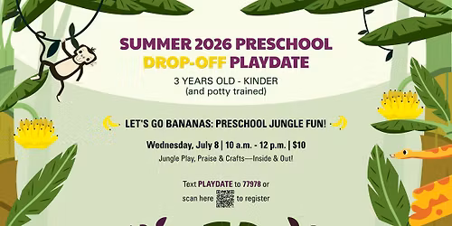 Let's Go Bananas! Preschool Jungle Fun Playdate