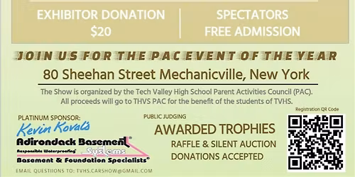 P.A.C. Car Show - Mechanicville, NY - Saturday April 25th - 12pm - 5pm