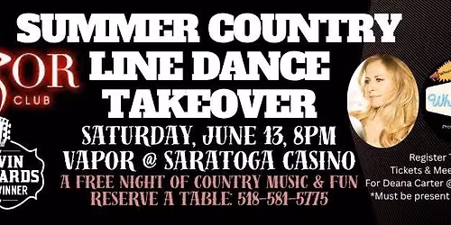 Summer Country Line Dance Takeover - Vapor @ Saratoga Casino