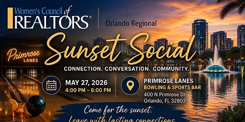 Women's Council of REALTORS Orlando Monthly Sunset Social