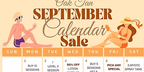 Oak tan calendar sale 