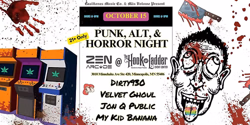 PUNK, ALT, & HORROR NIGHT! My Kid Banana \/ Jon Q Public \/ Velvet Ghoul \/ Dirty930