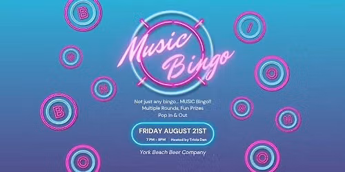 Music Bingo -- August 21st at York Beach Beer Co