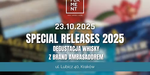 PREMIERA Special Releases 2025 - degustacja z brand ambasadorem