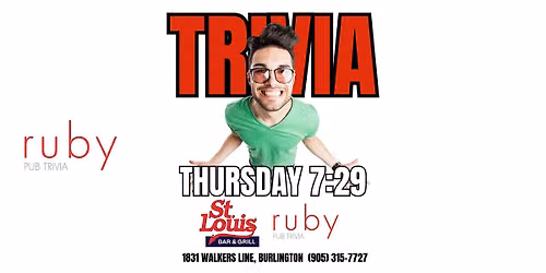 Thursday Night Trivia at St. Louis Bar & Grill Walker's Line in Burlington