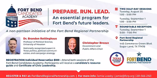 Fort Bend Candidates Academy - Session 1