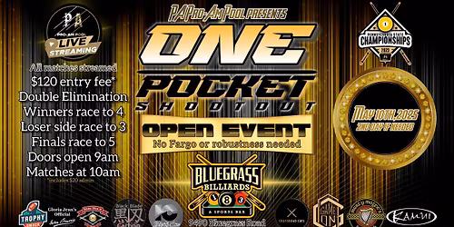 PA Pro-Am Pool presents The One Pocket Shootout - The Pennsylvania State One Pocket Championship