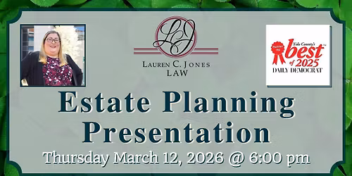 FREE Estate Planning Presentation - IN PERSON and ONLINE