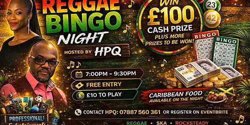 Reggae Bingo @the Heritage Centre 29th May 2026