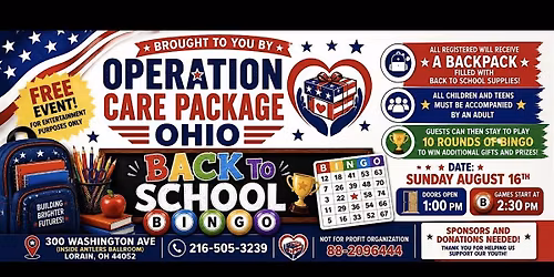 BACK TO SCHOOL BINGO (free youth event)