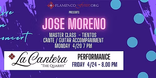 Ida y Vuelta Flamenco:   presents singer, dancer, guitarist Jose Moreno