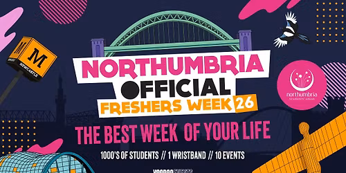 THE OFFICIAL NORTHUMBRIA UNIVERSITY FRESHERS WRISTBAND - INCLUDES MOVE IN WEEK + THE OFFICIAL FRESHERS WEEK! 2 WEEKS FOR THE PRICE OF 1!