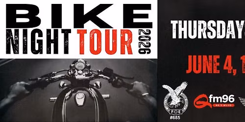 2026 Qfm96 Bike Night Tour presented by Buckeye City Motorsports at Circleville Eagles #685-June 18!