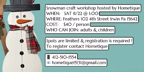 Snowman workshop \u26c4\ufe0f