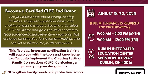 Ohio CIP Creating Lasting Family Connections Facilitation Training May 2026