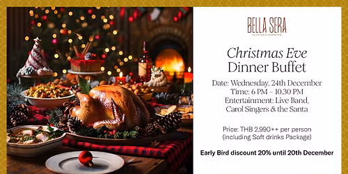 [20% OFF] Christmas Eve Dinner Buffet at Bella Sera