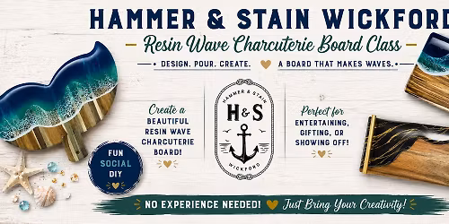 5\/31\/26 11-1:30PM Resin Wave Charcuterie Board or Tray Class